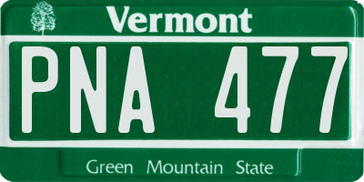 VT license plate PNA477