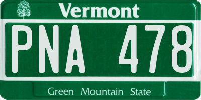 VT license plate PNA478