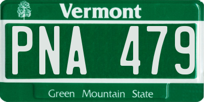 VT license plate PNA479