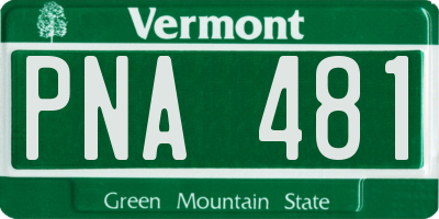 VT license plate PNA481