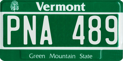 VT license plate PNA489