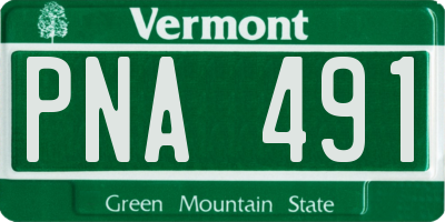 VT license plate PNA491