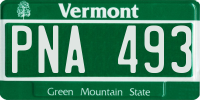 VT license plate PNA493
