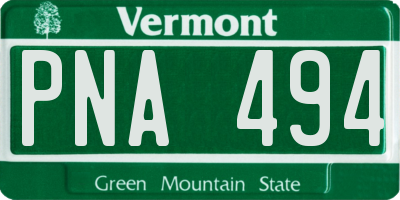 VT license plate PNA494