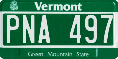 VT license plate PNA497