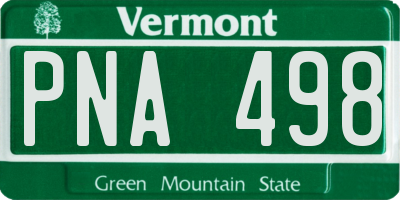 VT license plate PNA498