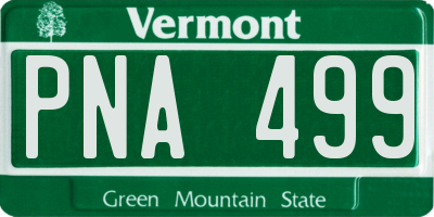 VT license plate PNA499