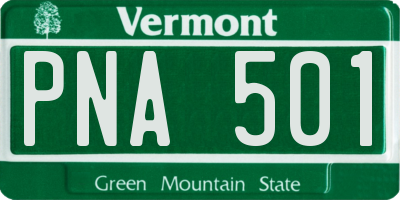 VT license plate PNA501