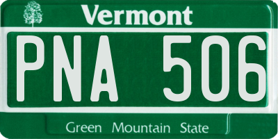 VT license plate PNA506