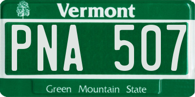 VT license plate PNA507