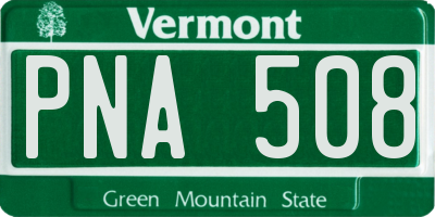 VT license plate PNA508