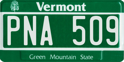 VT license plate PNA509
