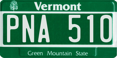 VT license plate PNA510