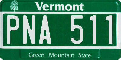 VT license plate PNA511