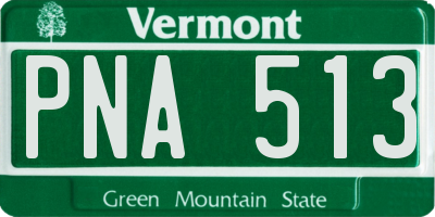 VT license plate PNA513
