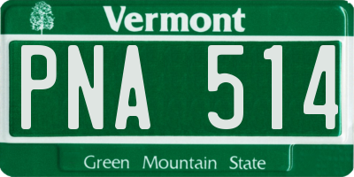 VT license plate PNA514
