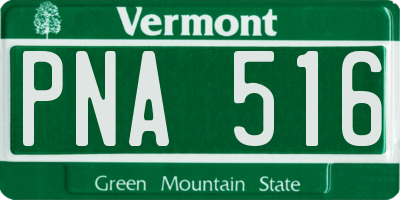 VT license plate PNA516