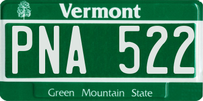VT license plate PNA522