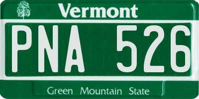 VT license plate PNA526