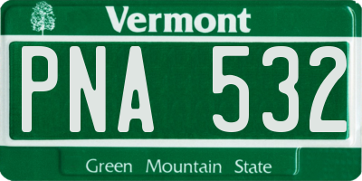 VT license plate PNA532
