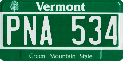 VT license plate PNA534