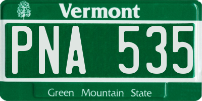 VT license plate PNA535