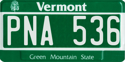 VT license plate PNA536