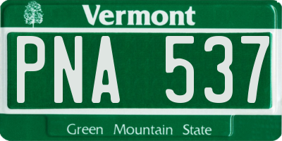 VT license plate PNA537