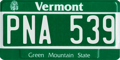 VT license plate PNA539