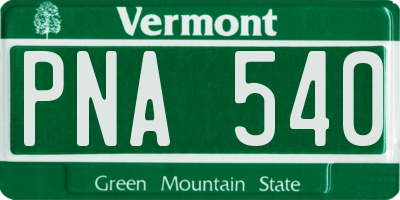 VT license plate PNA540
