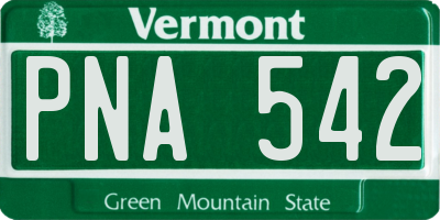 VT license plate PNA542