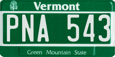 VT license plate PNA543