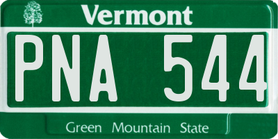 VT license plate PNA544