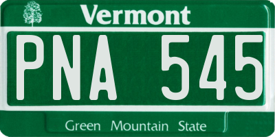VT license plate PNA545