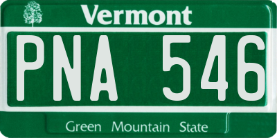 VT license plate PNA546
