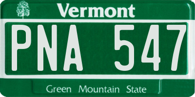 VT license plate PNA547