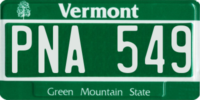 VT license plate PNA549