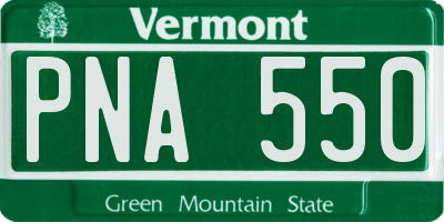 VT license plate PNA550