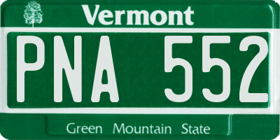 VT license plate PNA552