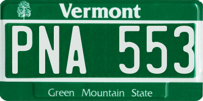 VT license plate PNA553