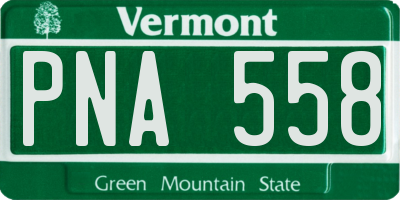 VT license plate PNA558