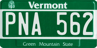 VT license plate PNA562