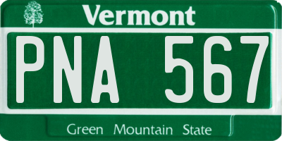 VT license plate PNA567