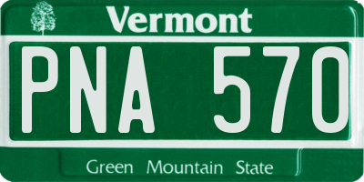VT license plate PNA570