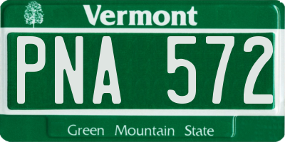 VT license plate PNA572