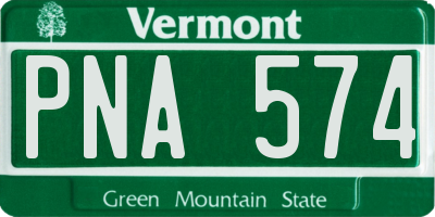 VT license plate PNA574