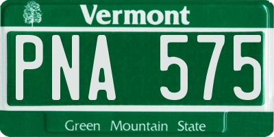 VT license plate PNA575