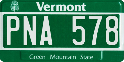 VT license plate PNA578