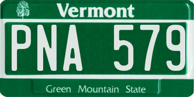 VT license plate PNA579