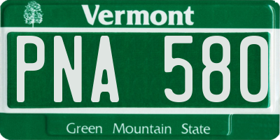VT license plate PNA580